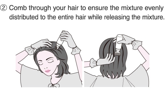 2.Comb through your hair to ensure the mixture evenly distributed to the entire hair while releasing the mixture.