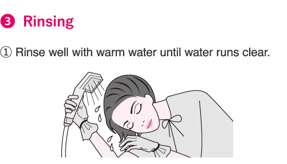3.Rinsing 1.Rinse well with warm water until water runs clear.