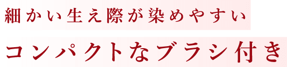 細かい生え際が染めやすいコンパクトなブラシ付き